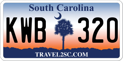 SC license plate KWB320