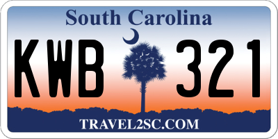 SC license plate KWB321