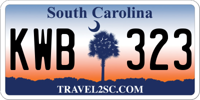 SC license plate KWB323