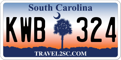 SC license plate KWB324