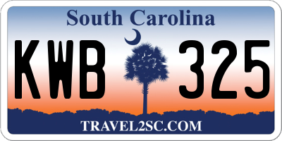 SC license plate KWB325