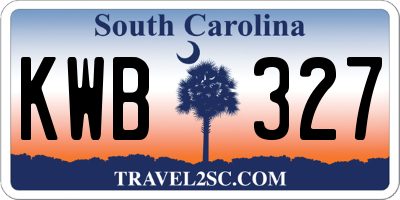 SC license plate KWB327