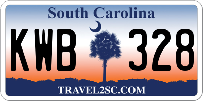 SC license plate KWB328