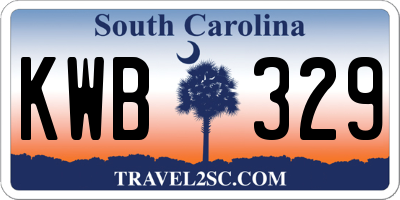 SC license plate KWB329