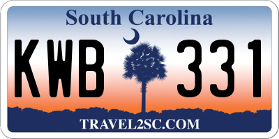 SC license plate KWB331