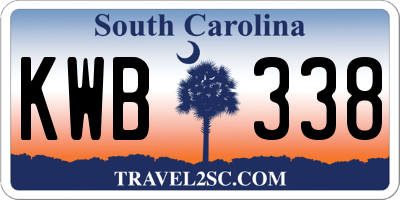 SC license plate KWB338