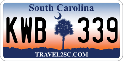 SC license plate KWB339