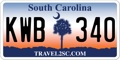 SC license plate KWB340