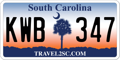 SC license plate KWB347