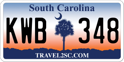 SC license plate KWB348