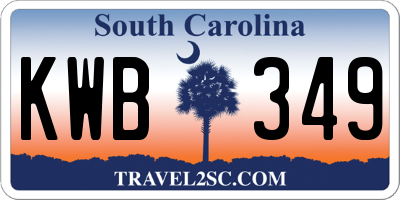SC license plate KWB349
