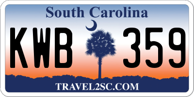SC license plate KWB359