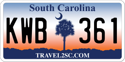 SC license plate KWB361