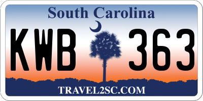 SC license plate KWB363