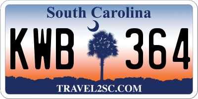 SC license plate KWB364