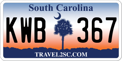 SC license plate KWB367