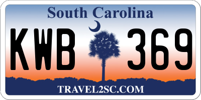 SC license plate KWB369