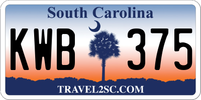 SC license plate KWB375