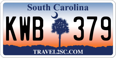 SC license plate KWB379