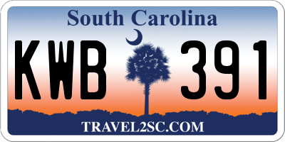 SC license plate KWB391
