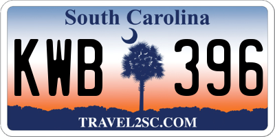 SC license plate KWB396