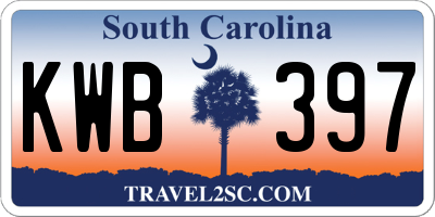 SC license plate KWB397