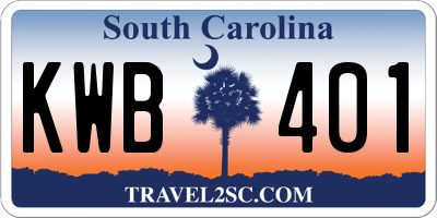 SC license plate KWB401