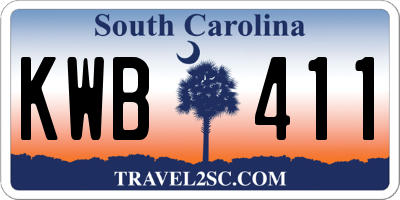 SC license plate KWB411
