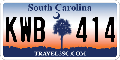 SC license plate KWB414