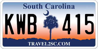SC license plate KWB415