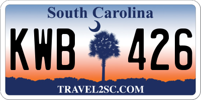 SC license plate KWB426