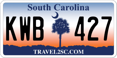 SC license plate KWB427