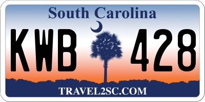 SC license plate KWB428