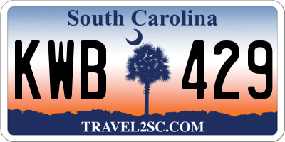 SC license plate KWB429