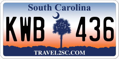 SC license plate KWB436