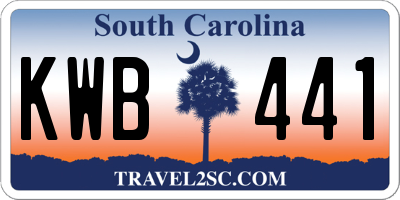 SC license plate KWB441