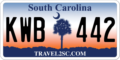 SC license plate KWB442