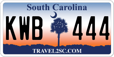 SC license plate KWB444