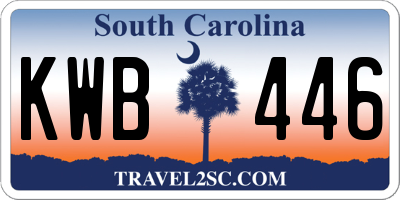 SC license plate KWB446