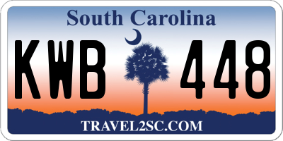 SC license plate KWB448
