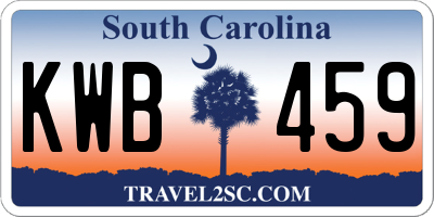 SC license plate KWB459