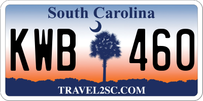 SC license plate KWB460