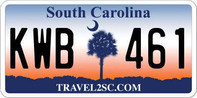 SC license plate KWB461