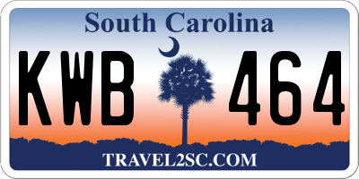 SC license plate KWB464