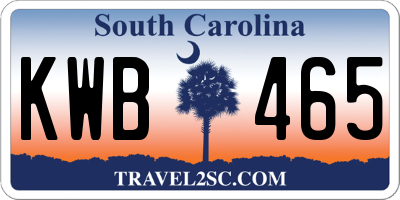 SC license plate KWB465