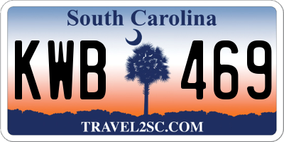 SC license plate KWB469