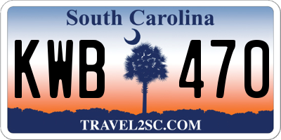 SC license plate KWB470