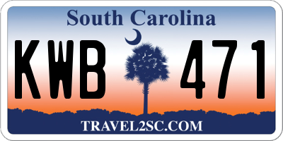 SC license plate KWB471