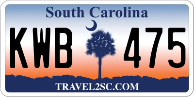 SC license plate KWB475