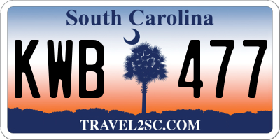 SC license plate KWB477